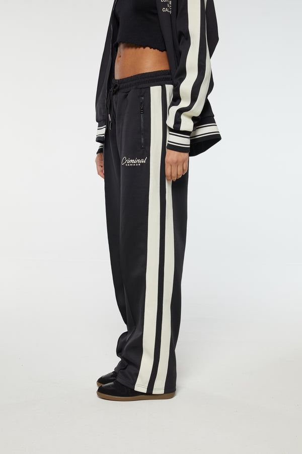 Criminal Damage PIN TUCK TRACK JOGGERS BLACK