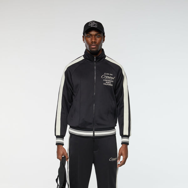 Criminal Damage PIN TUCK TRACK TOP BLACK