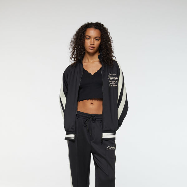 Criminal Damage PIN TUCK TRACK TOP BLACK
