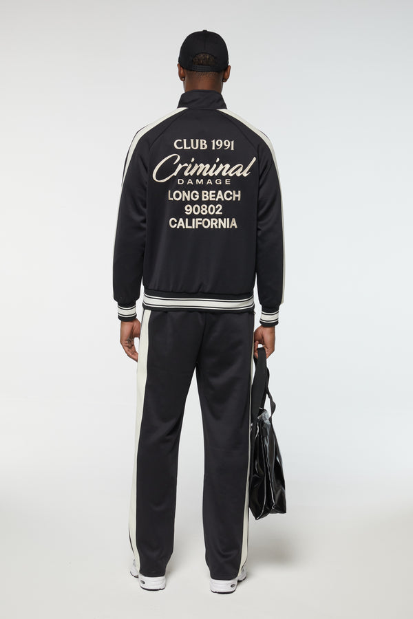 Criminal Damage PIN TUCK TRACK TOP BLACK