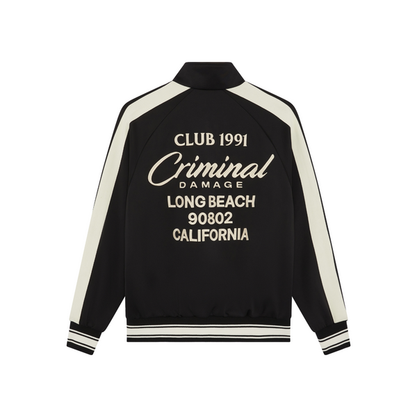 criminal damage PIN TUCK TRACK TOP BLACK