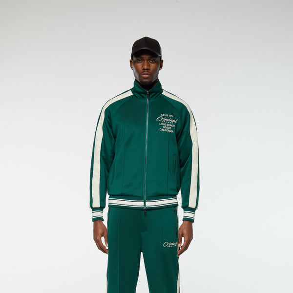 Criminal Damage PIN TUCK TRACK TOP Green