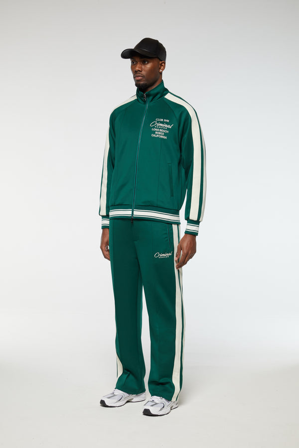 Criminal Damage PIN TUCK TRACK TOP Green