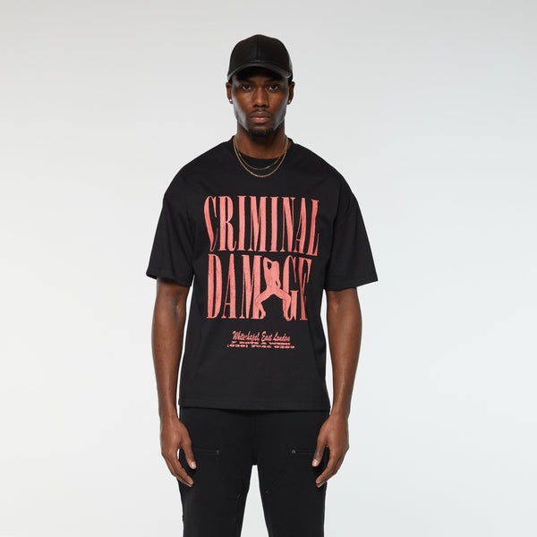Criminal Damage STRIPTEASE T-SHIRT BLACK