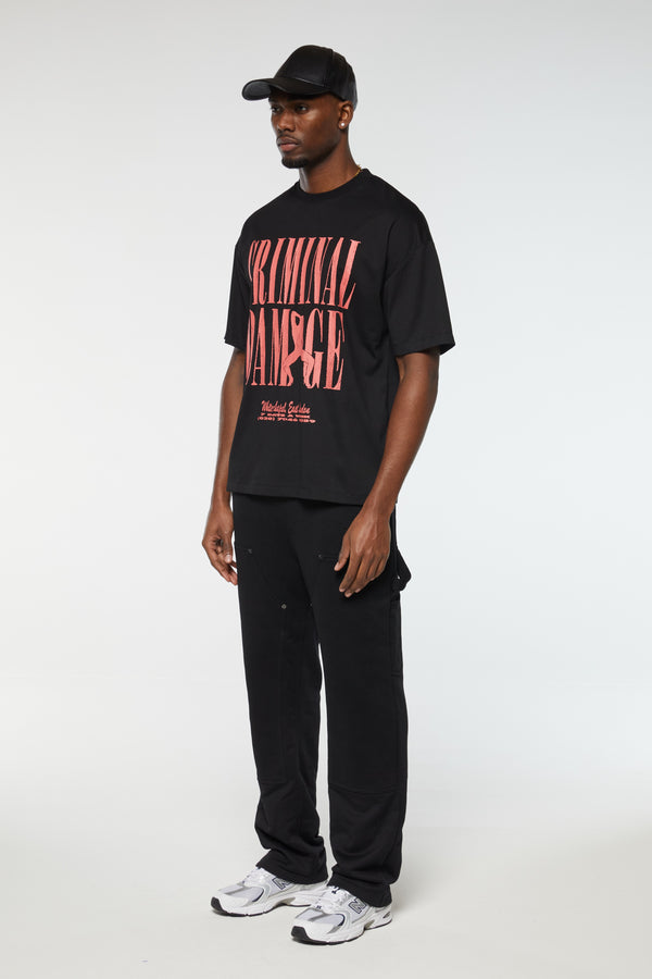 Criminal Damage STRIPTEASE T-SHIRT BLACK
