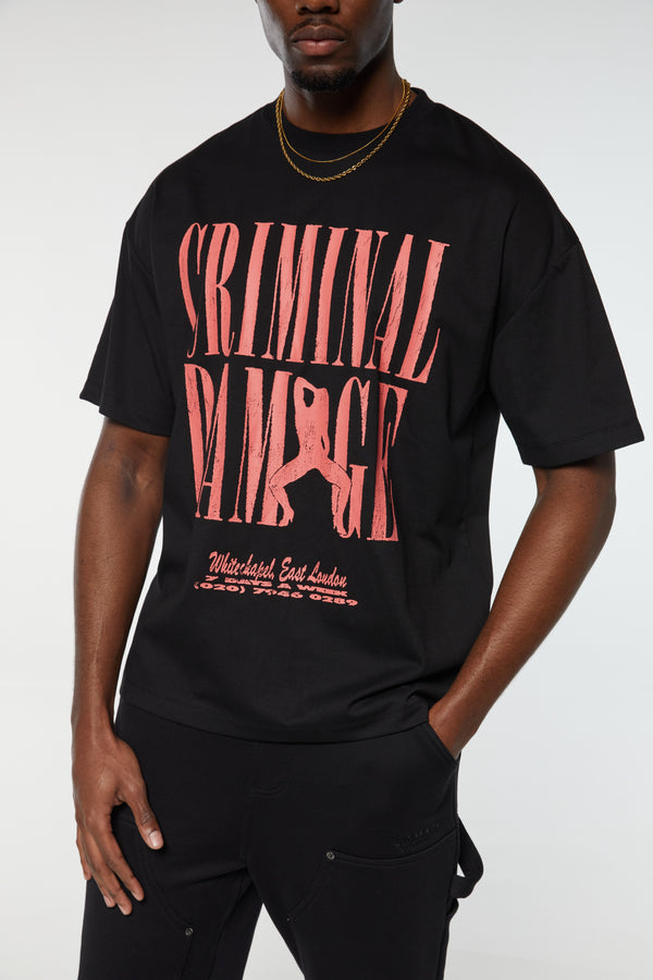 Criminal Damage STRIPTEASE T-SHIRT BLACK