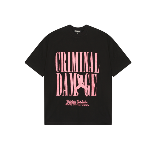 criminal damage STRIPTEASE T-SHIRT BLACK