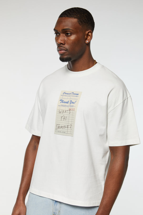Criminal Damage THE DAMAGE T-SHIRT OFF-WHITE