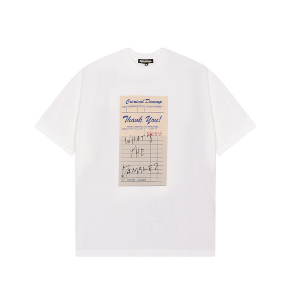 criminal damage THE DAMAGE T-SHIRT OFF-WHITE