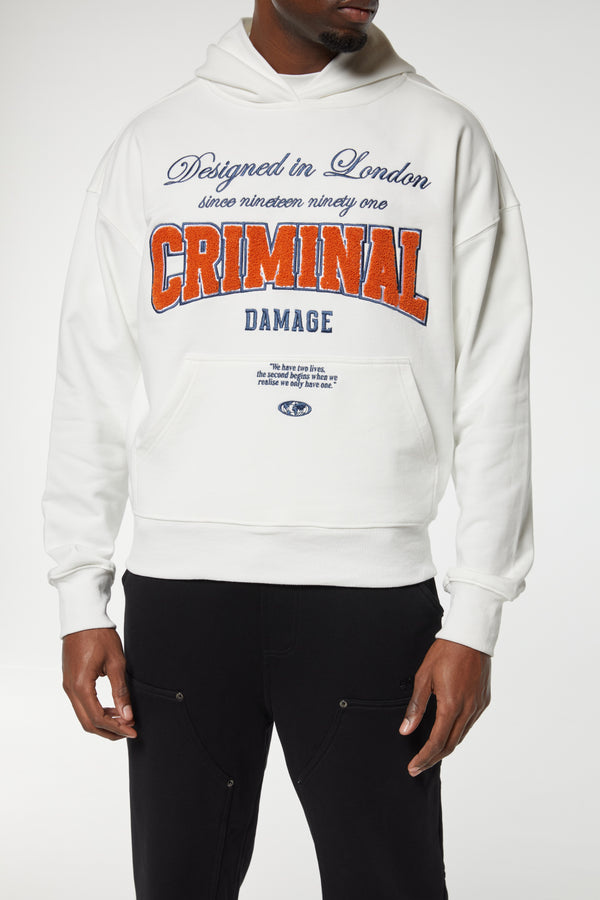 Criminal Damage TWO LIVES HOODIE OFF WHITE