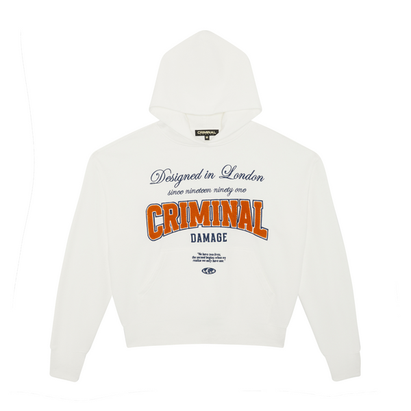 criminal damage TWO LIVES HOODIE OFF WHITE