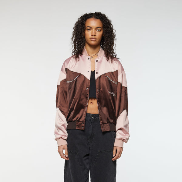 Criminal Damage WESTERN BOMBER JACKET WINE PINK