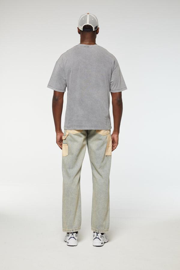 Criminal Damage LUCKY HORSESHOE T-SHIRT WASHED BLACK