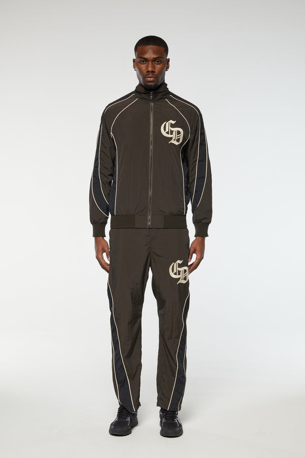 Criminal Damage PANELLED TRAINING JOGGER BLACK CHOCOLATE