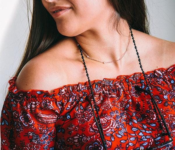 Croakies Czech Glass Cords Black