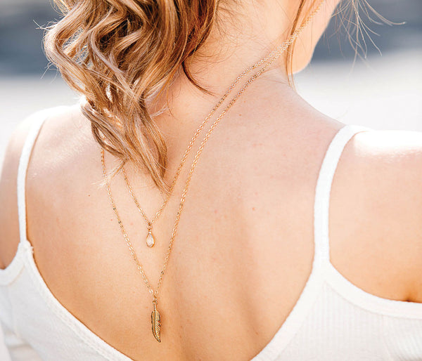 Croakies Double Layer Feather & Pendant Sunglasses Chain