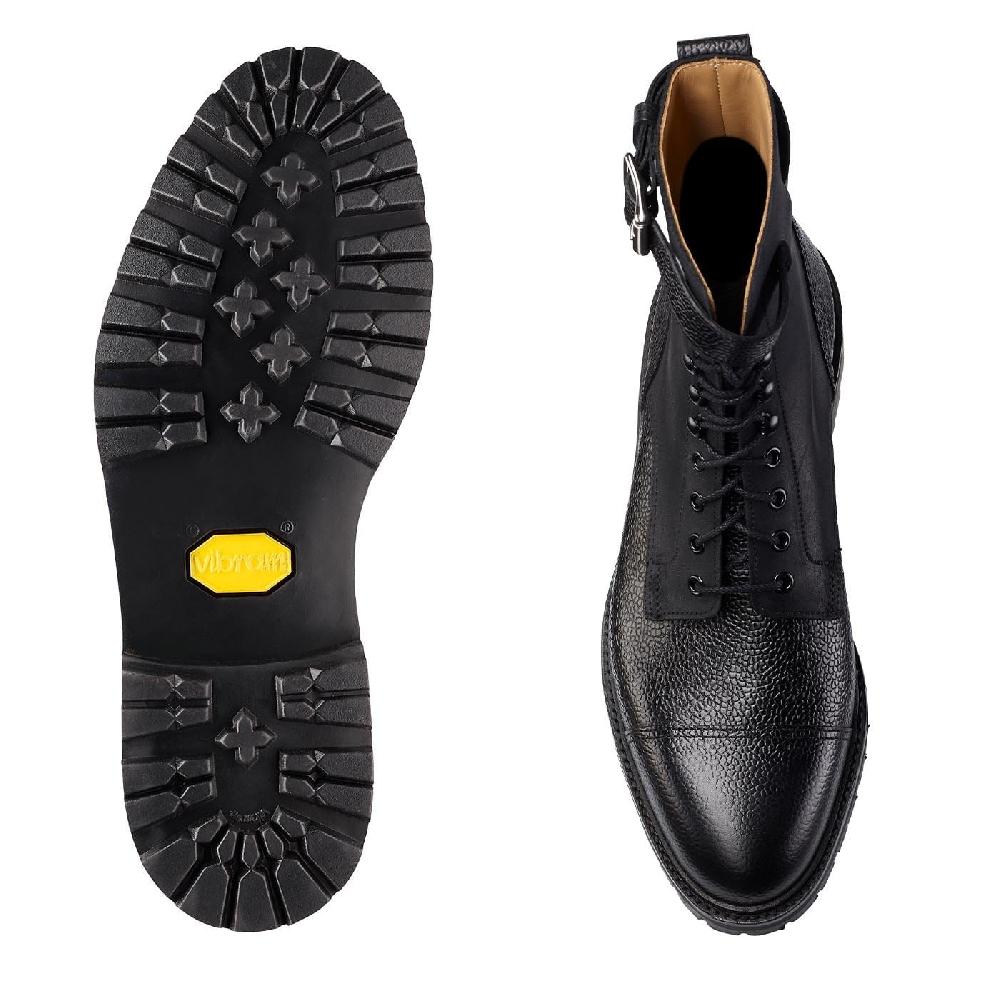 Crockett & Jones Aldershot Black Scotch Grain & Black Rough-Out Suede