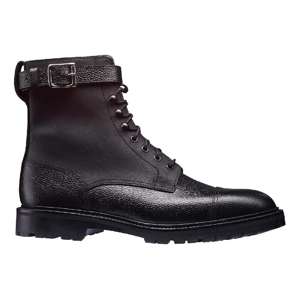 Crockett & Jones Aldershot Black Scotch Grain & Black Rough-Out Suede