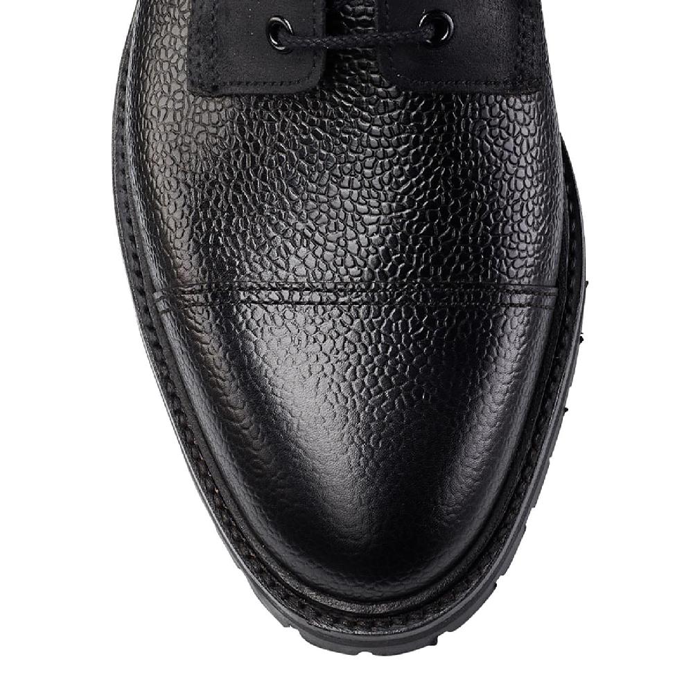 Crockett & Jones Aldershot Black Scotch Grain & Black Rough-Out Suede