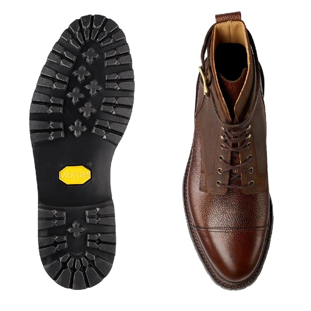 Crockett & Jones Aldershot Dark Brown Scotch Grain & Dark Brown Rough-Out Suede