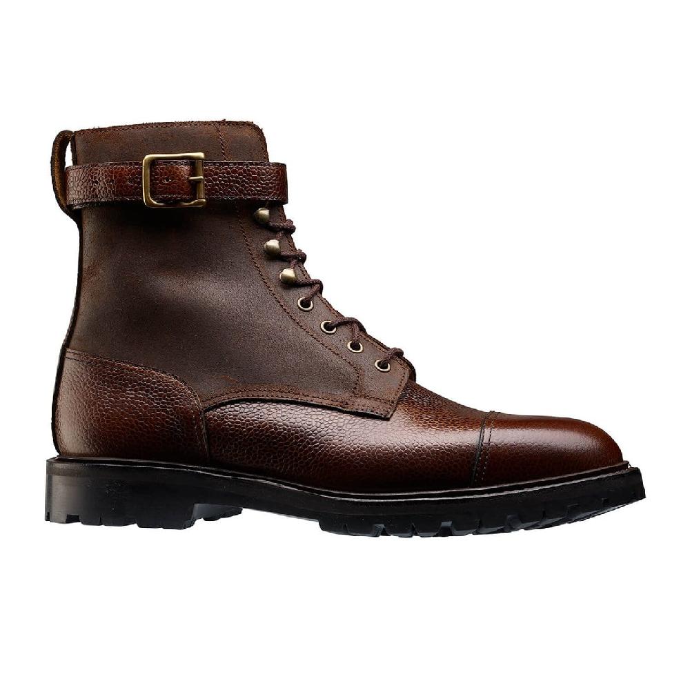 Crockett & Jones Aldershot Dark Brown Scotch Grain & Dark Brown Rough-Out Suede
