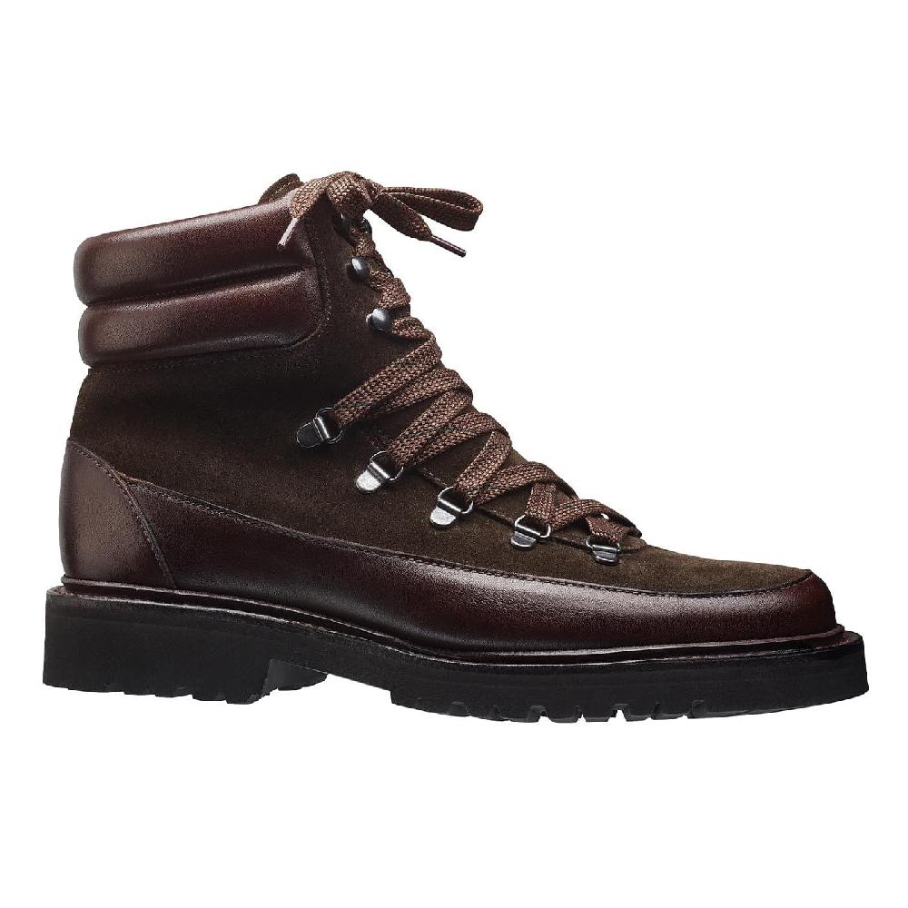 Crockett & Jones Annie Dark Brown Wax Calf & Earth Green Suede