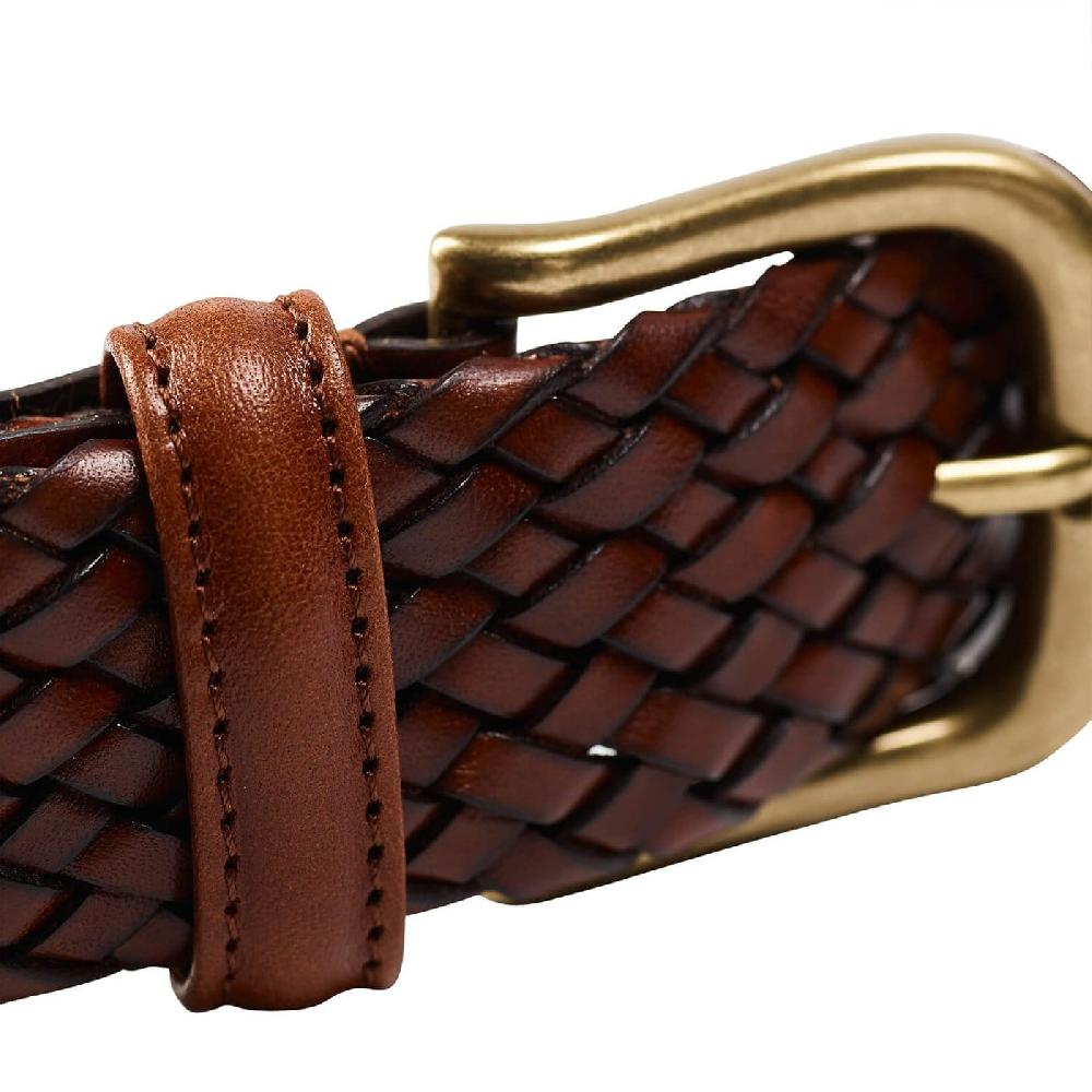 Crockett & Jones Belt - Woven Calf Dark Brown Woven Calf
