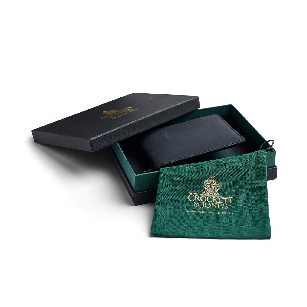 Crockett & Jones Billfold Wallet Rough-Out Suede Black Rough-Out Suede