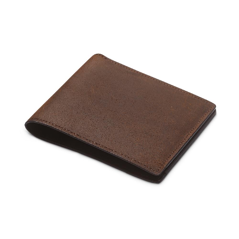 Crockett & Jones Billfold Wallet Rough-Out Suede Dark Brown Rough-Out Suede