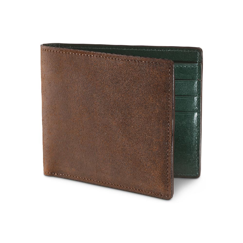 crockett & jones Billfold Wallet Rough-Out Suede Dark Brown Rough-Out Suede