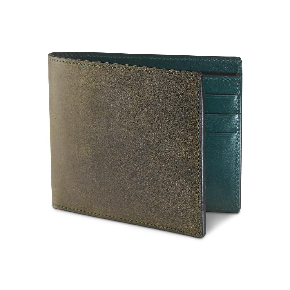 crockett & jones Billfold Wallet Rough-Out Suede Green Rough-Out Suede