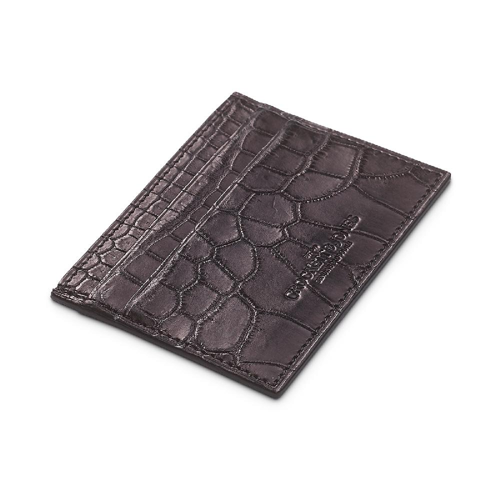 Crockett & Jones Card Holder Crocodile Black Crocodile