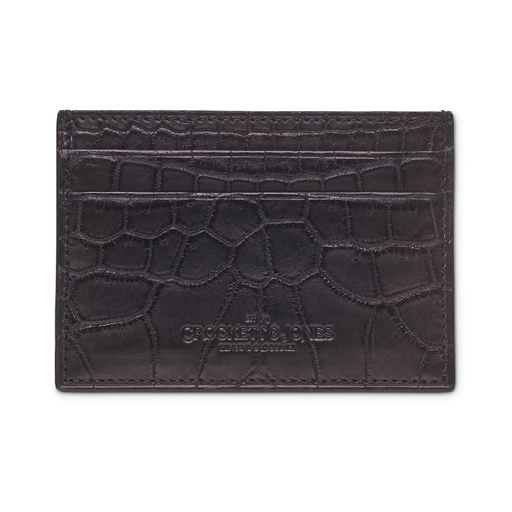 Crockett & Jones Card Holder Crocodile Black Crocodile