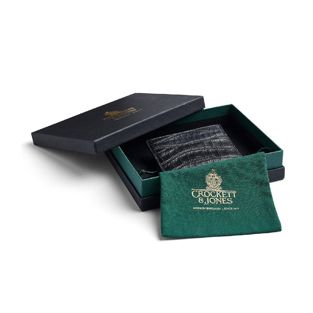 Crockett & Jones Card Holder Crocodile Black Crocodile