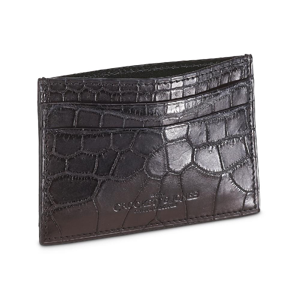 crockett & jones Card Holder Crocodile Black Crocodile