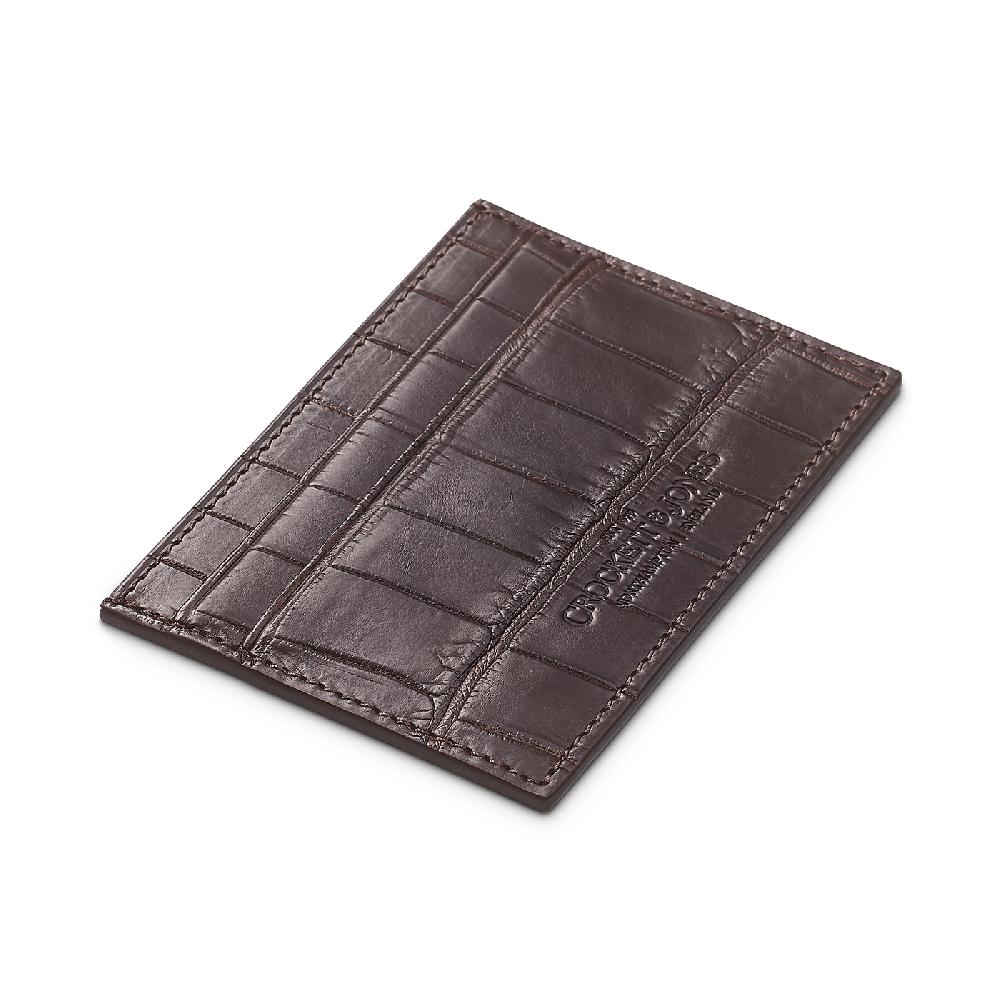 Crockett & Jones Card Holder Crocodile Dark Brown Crocodile