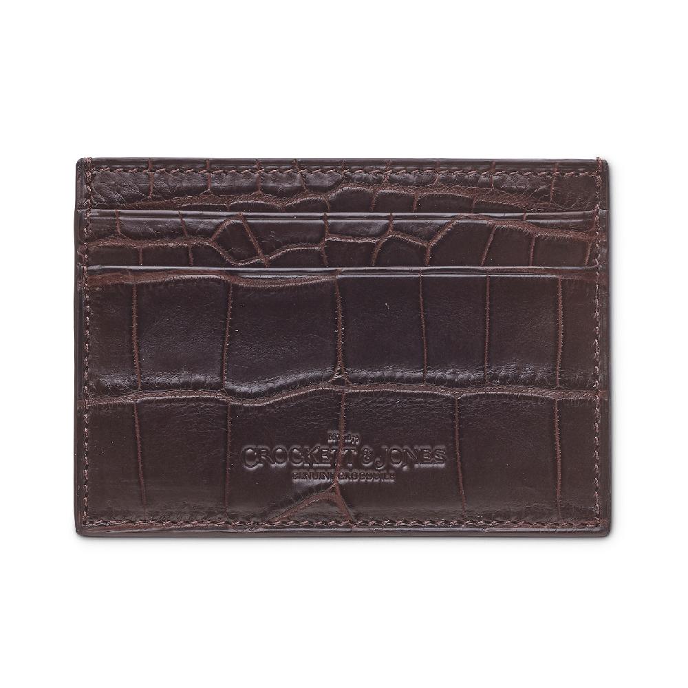 Crockett & Jones Card Holder Crocodile Dark Brown Crocodile