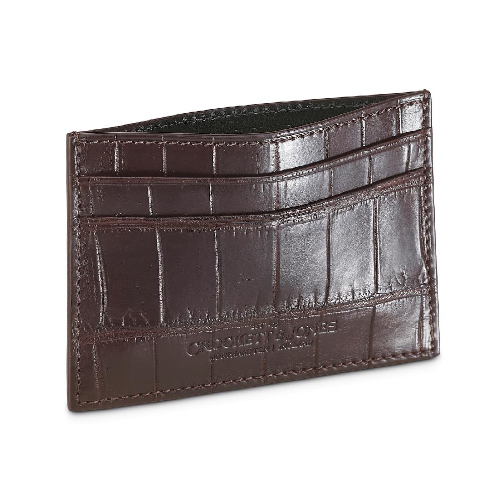 crockett & jones Card Holder Crocodile Dark Brown Crocodile