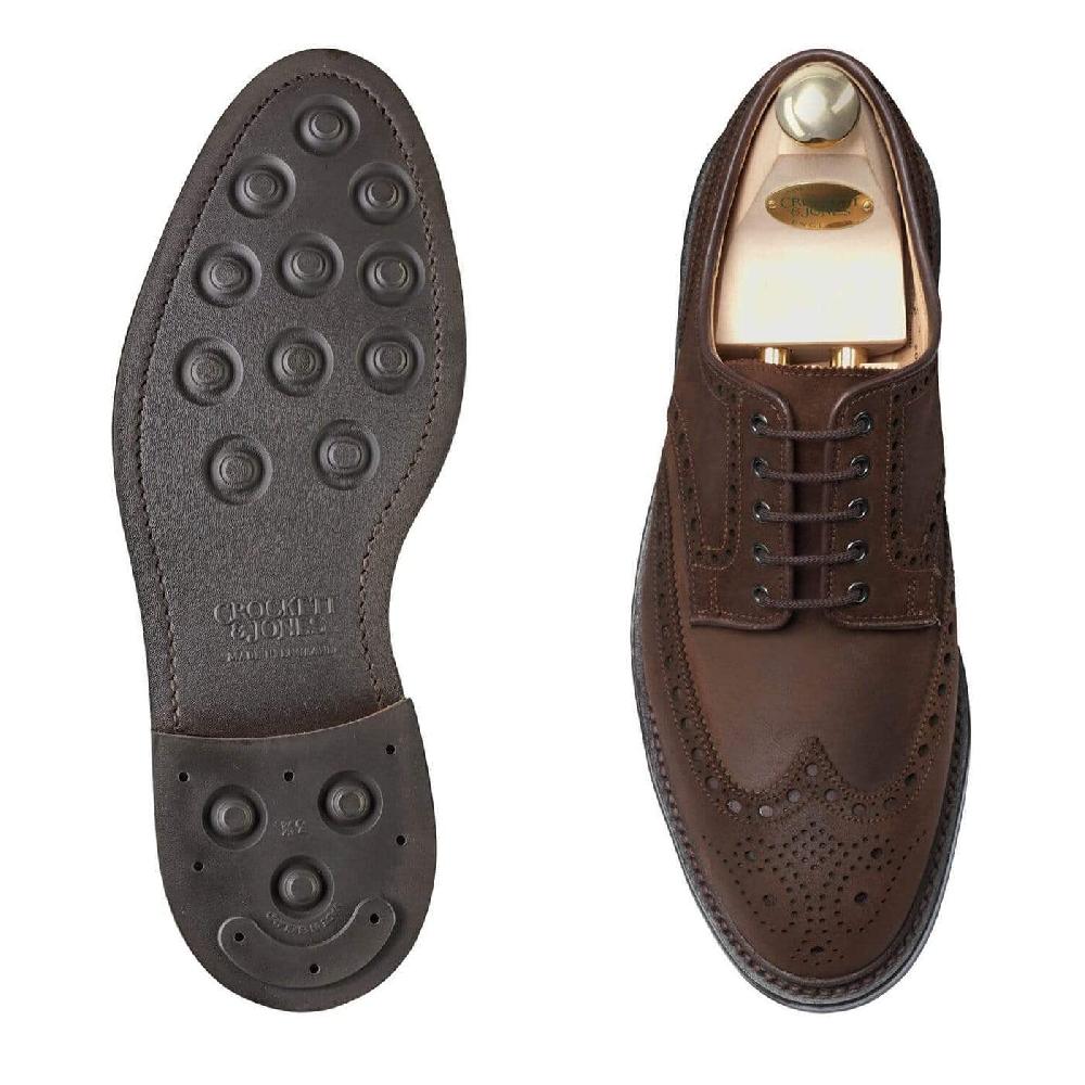 Crockett & Jones Cardigan 4 Dark Brown Rough-Out Suede