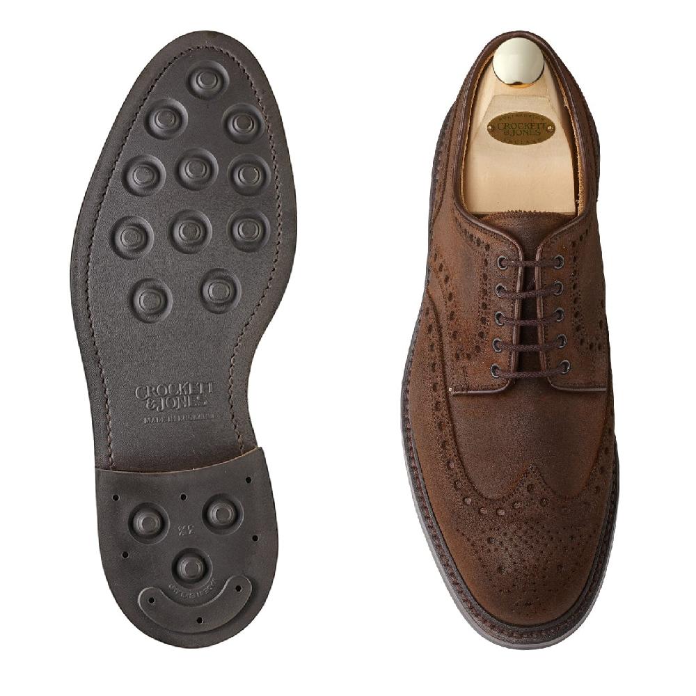 Crockett & Jones Cardigan 4 Dark Brown Rough-Out Suede