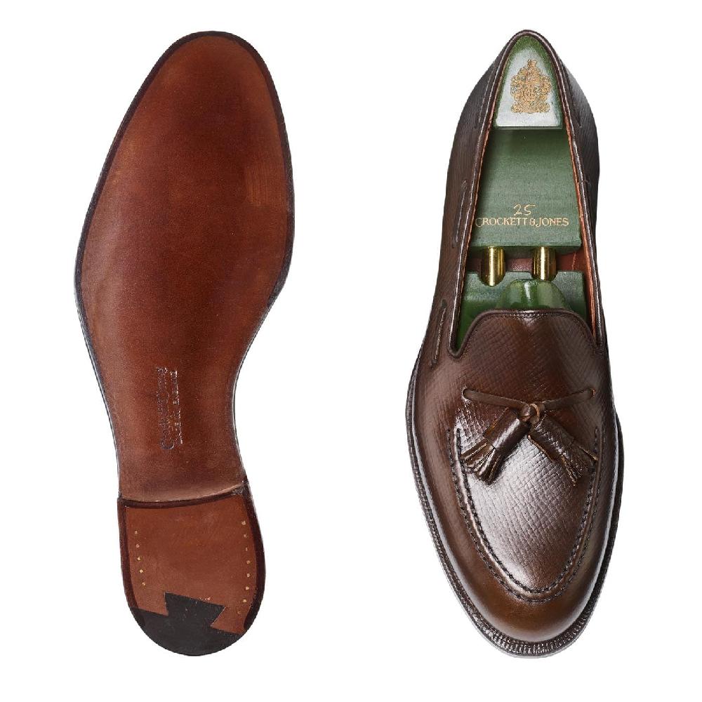 Crockett & Jones Cavendish 3 Dark Brown Hatch Grain Cordovan