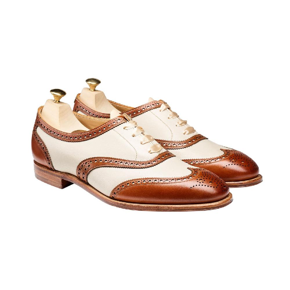 crockett & jones Alice Tan & Ivory Burnished Calf