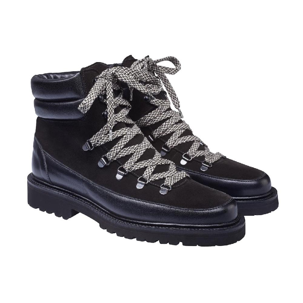 crockett & jones Annie Black Wax Calf & Black Suede