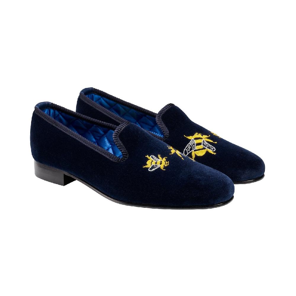 crockett & jones Bees Navy Velvet