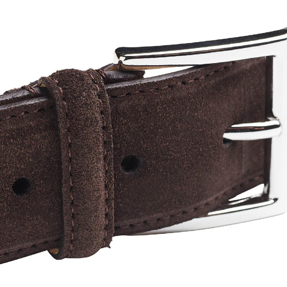 Crockett & Jones Belt - Suede Dark Brown Suede