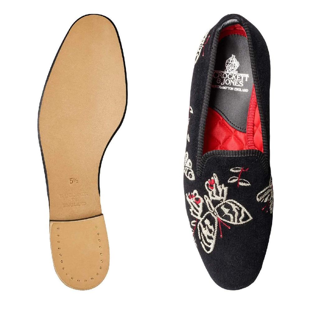 Crockett & Jones Butterflies Black Velvet