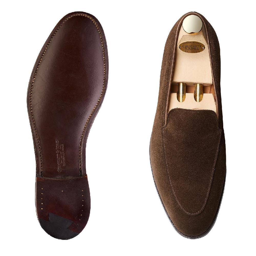 Crockett & Jones Cannes Dark Brown Calf Suede