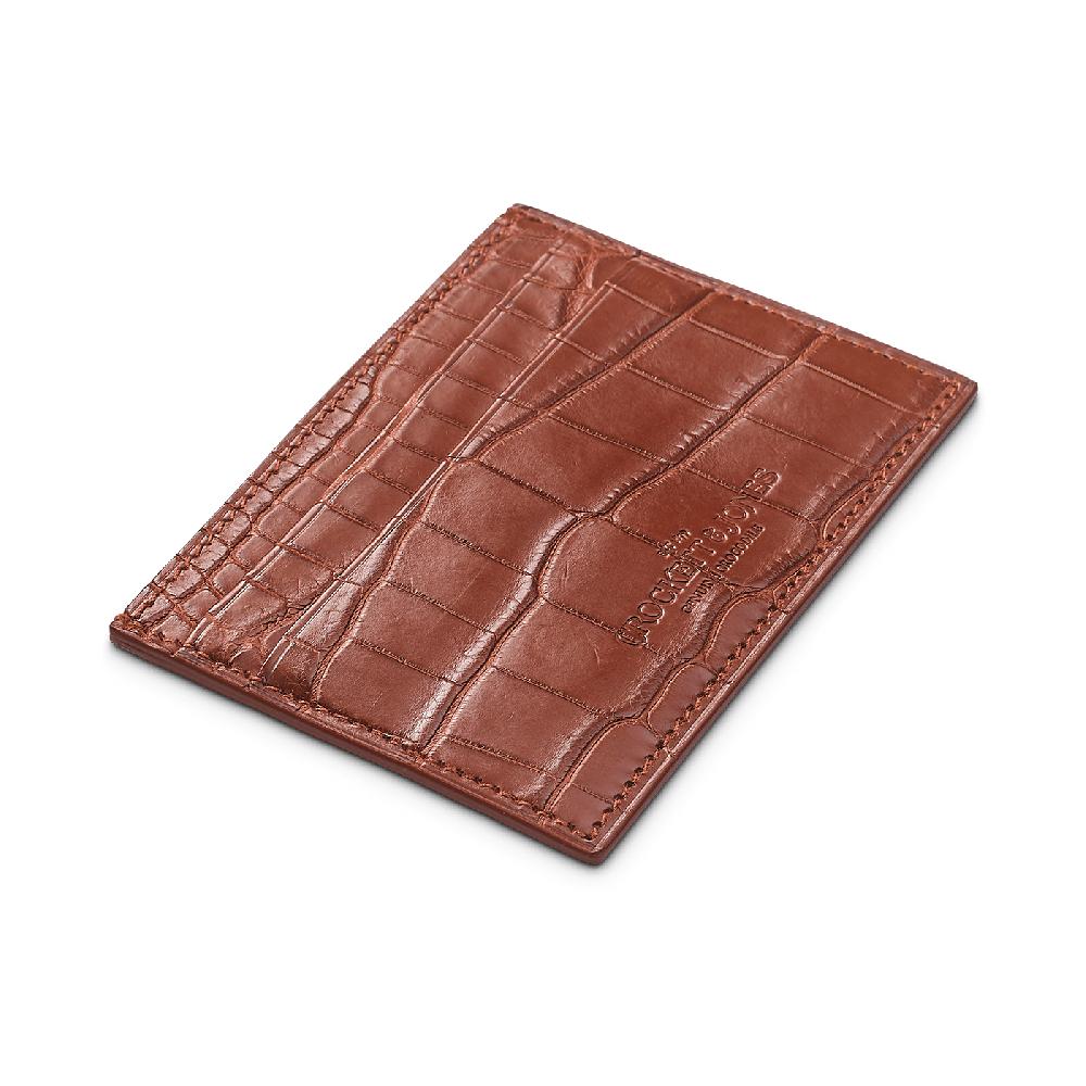 Crockett & Jones Card Holder Crocodile Tan Crocodile