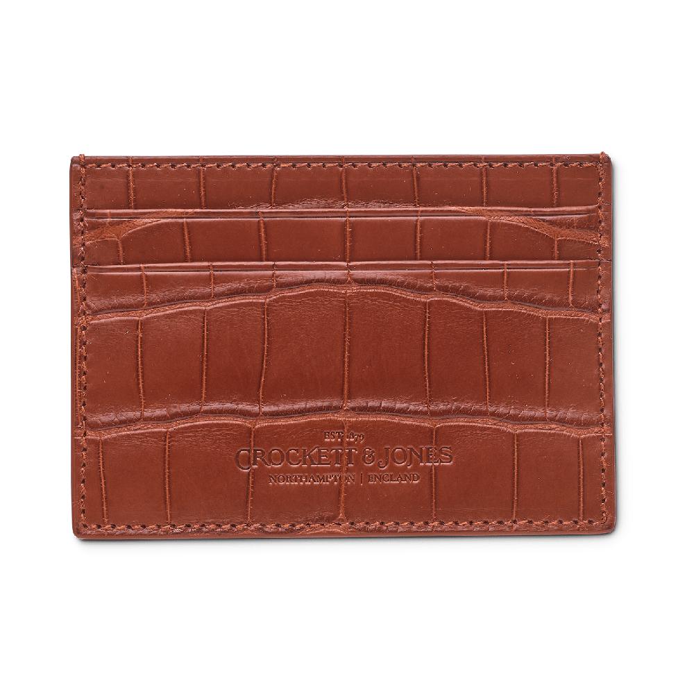 Crockett & Jones Card Holder Crocodile Tan Crocodile