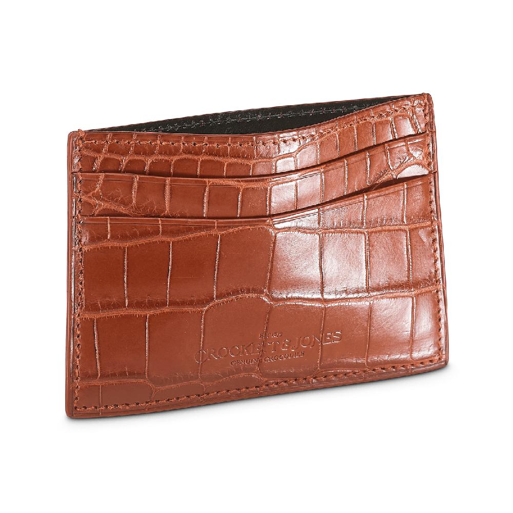 crockett & jones Card Holder Crocodile Tan Crocodile